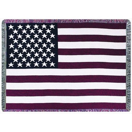 MANUAL WOODWORKERS & WEAVERS Manual Woodworkers and Weavers AUSA53 Usa Flag Tapestry Throw Blanket Fashionable Jacquard Woven 46 X 60 in. AUSA53